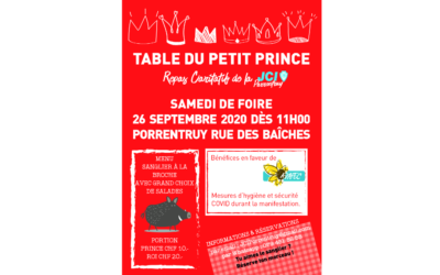 26 septembre 2020 – Table du Petit Prince – JCI Porrentruy