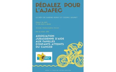 Pédaler pour l’AJAFEC – Défi sportif de Cédric Seuret et Sabine Rérat