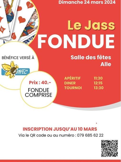10 Mars 2024 – La Jass Fondue – En faveur de l’AJAFEC